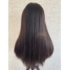 22-inch Virgin Mongolian Medical Wig – Natural 2# Darker Brown, Double Silk Top, Handmade Lace, Silicone Perimeter