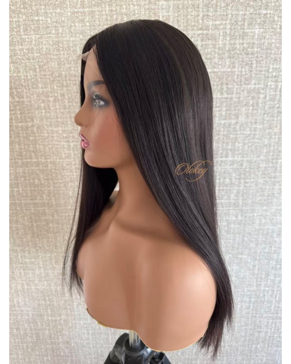 22" Virgin Brazilian Medical Wig – Natural 2# Darker Brown (Indoor 1B Effect), Medical Silicone base, All-Handmade Lace Cap