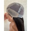 22-inch Virgin Mongolian Medical Wig – Natural 2# Darker Brown, Double Silk Top, Handmade Lace, Silicone Perimeter