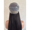 22-inch Virgin Mongolian Medical Wig – Natural 2# Darker Brown, Double Silk Top, Handmade Lace, Silicone Perimeter