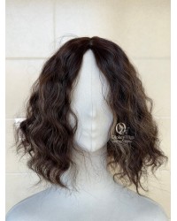 Studio Ready | 14” Silk Top Virgin Brazilian Balayage Rooted Curly Hair Sheitel Wig