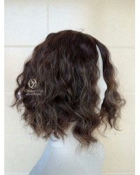 Studio Ready | 14” Silk Top Virgin Brazilian Balayage Rooted Curly Hair Sheitel Wig