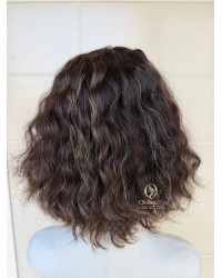 Studio Ready | 14” Silk Top Virgin Brazilian Balayage Rooted Curly Hair Sheitel Wig