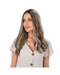 20" Ash Truffle Swirl Silk Top Jewish Wig – Brazilian Hair – OLOKEYWIGS 20 inch Ash Truffle Swirl silk top jewish wig Brazilian hair mini tiny layer top layer 18 inch by OLOKEYWIGS