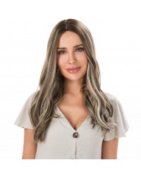 20" Ash Truffle Swirl Silk Top Jewish Wig – Brazilian Hair – OLOKEYWIGS 20 inch Ash Truffle Swirl silk top jewish wig Brazilian hair mini tiny layer top layer 18 inch by OLOKEYWIGS