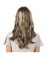 20" Ash Truffle Swirl Silk Top Jewish Wig – Brazilian Hair – OLOKEYWIGS 20 inch Ash Truffle Swirl silk top jewish wig Brazilian hair mini tiny layer top layer 18 inch by OLOKEYWIGS