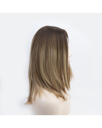 Luxury 16" Caramel Mocha Balayage Silk Top Wig 16 inch Caramel Mocha Balayage Silk Top Sheitel Wig