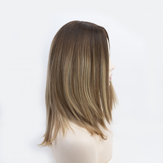 16" Silk Top Caramel Mocha Balayage Luxury Sheitels Wig