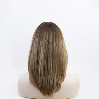 16" Silk Top Caramel Mocha Balayage Luxury Sheitels Wig