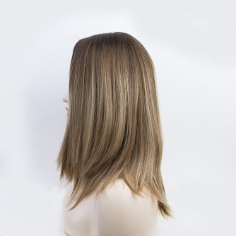 16" Silk Top Caramel Mocha Balayage Luxury Sheitels Wig