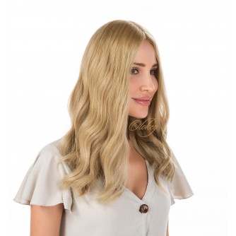 20" Buttery Blonde Virgin European Hair Wig – Silk Top 4×4 with Wefted Back Cap Wigs