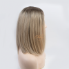 12" Silk Top Bob Wig, Ash Rooted Creamy Blonde, Brazilian Straight Hair, 4×4 Silk Top, Wefted Back