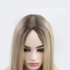 12" Silk Top Bob Wig, Ash Rooted Creamy Blonde, Brazilian Straight Hair, 4×4 Silk Top, Wefted Back