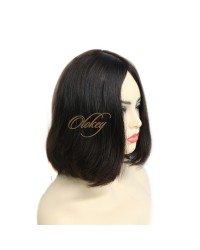 Bob Style No Layer Natural European 2# Color Virgin European Hair Kosher Wigs