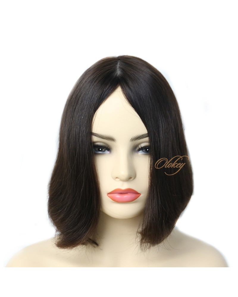 Bob Style No Layer Natural European 2# Color Virgin European Hair Kosher Wigs