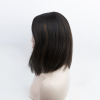 12 inch bob style dark brown with highlights silk top sheitel wig