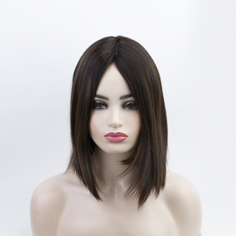 12" Bob Style Natural 2# Dark Brown with 6# Highlights Sheitels Luxury Wigs – Special Sale
