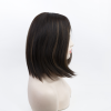 12 inch bob style dark brown with highlights silk top sheitel wig