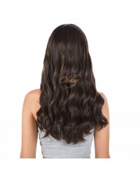 22-inch Espresso Glazed Brown silk top wig with Mini Tiny Layer