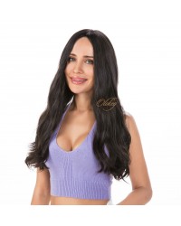Dark Brown #2 silk top wig 24 inches with tiny layers