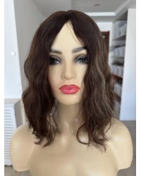 14" Natural 4# with 12# Highlights Silk Top Wig