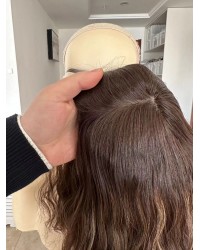 14" Natural 4# with 12# Highlights Silk Top Wig