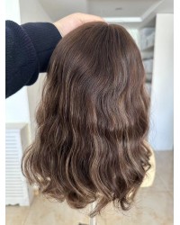 14" Natural 4# with 12# Highlights Silk Top Wig