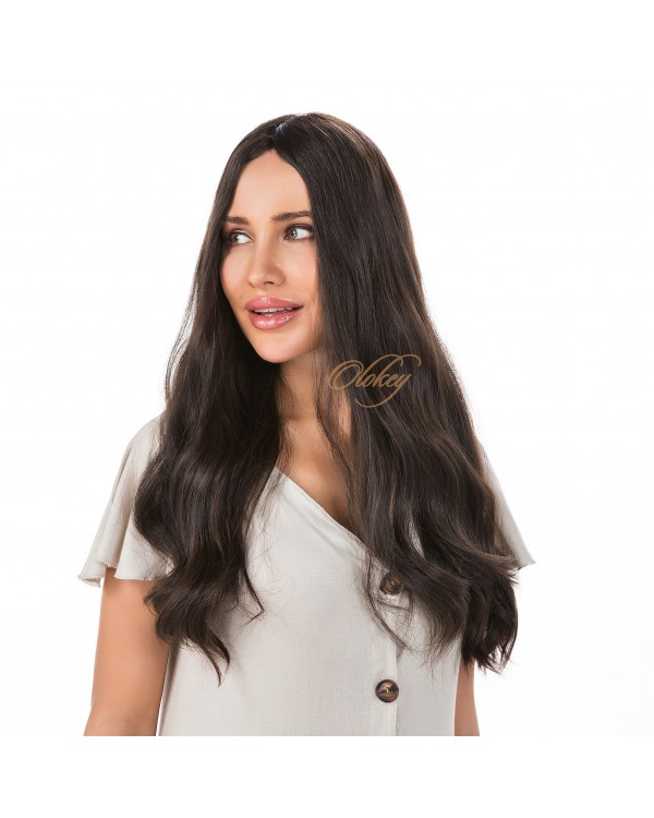 24" Natural Brown #4 Silk Top Wig – Mini Tiny Layer | Handmade 4×4 Silk Top with Wefted Back Cap