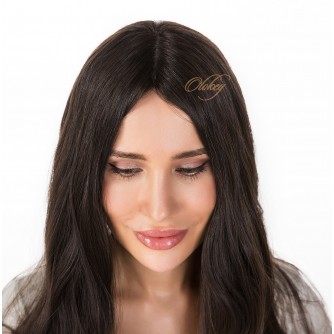 Silk Top Natural 6# Color Virgin European Hair Regular Kosher Wigs