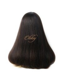24inch European 2# Color Virgin Silk Top Kosher Wig – Straight, Medium Density