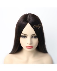 24inch European 2# Color Virgin Silk Top Kosher Wig – Straight, Medium Density