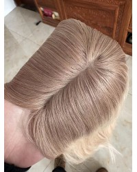 20 Inch Balayage Ashy Blonde Silk Top Hair Topper – Virgin Brazilian Hair Balayage Ashy Blonde Silk Top Hair Topper 20 Inch