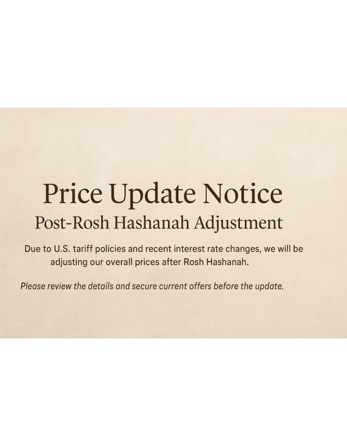 Price Update Notice | Post-Rosh Hashanah Adjustment